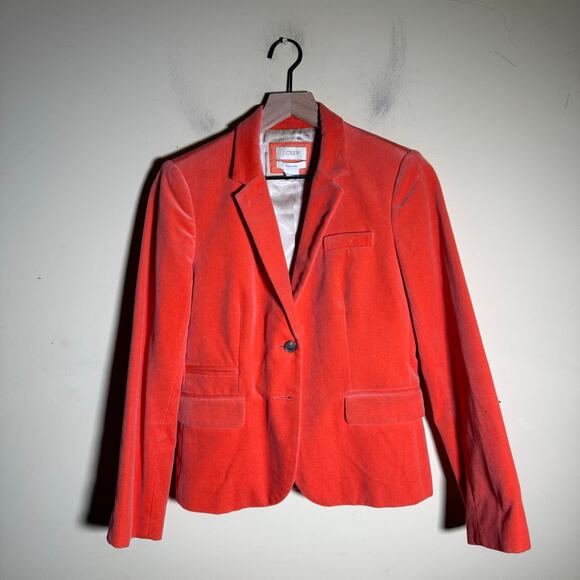 J.CREW Schoolboy coral velvet special occasion party office wear blazer 6 - Picture 4 of 7